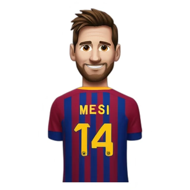 Messi with Barcelona shirt sticker