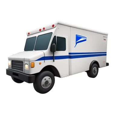 Isolated realistic usps mail truck sticker