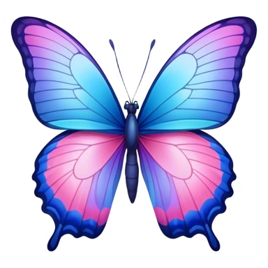 Gradient iridescent cyan Pink indigo violet blue butterfly sticker