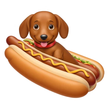 Weiner dog in hot dog costume sticker
