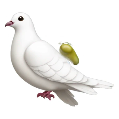 A white dove with an olive branch sticker