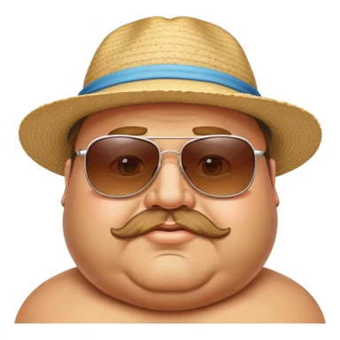 Fat guy on beach sticker