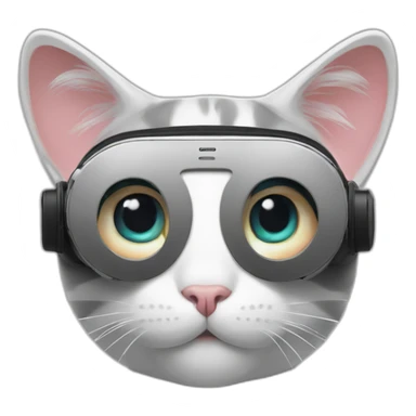 Cat with oculus quest 2 white headset sticker