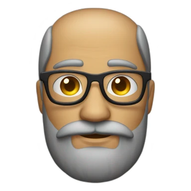 Homme avec un début de calvitie et des lunettes en verres et une petite barbe  sticker