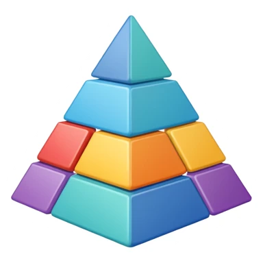 2-d triangle with boxes inside like a bureaucratic system sticker