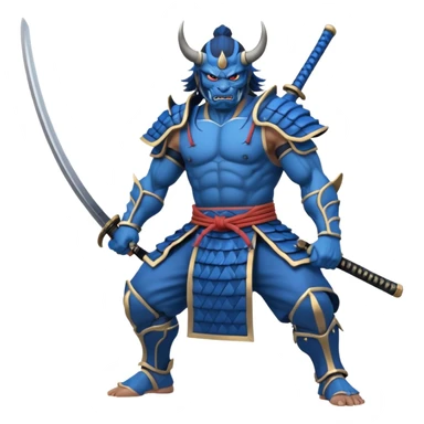 blue samurai oni sticker
