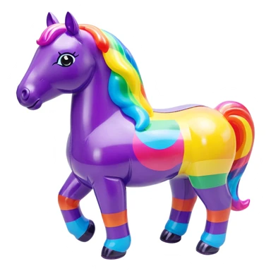  Lisa Frank  inflatable vinyl chubby horse toy figurine  sticker