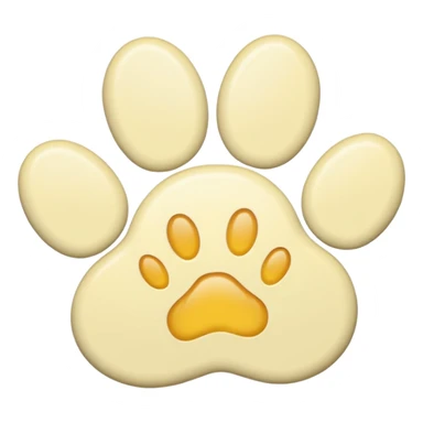 a pale pastel yellow pawprint sticker