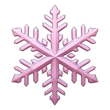 pale pink snow flake 3d bold ice transparent texture like Frozen sticker