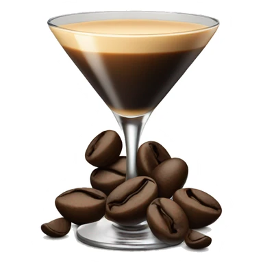 Espresso martini with three espresso beans in the glass sticker