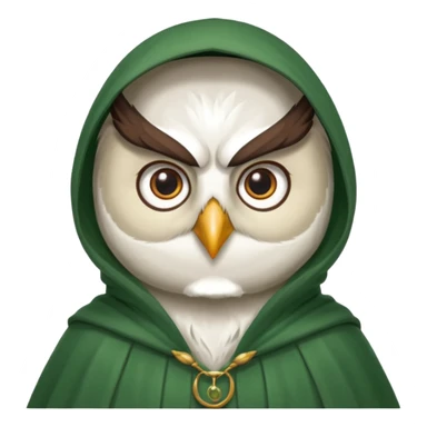 white owl professor in green cloak  sticker