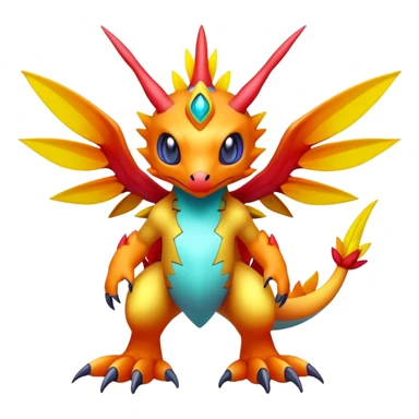 Colorful Exotic Pokémon-Digimon-Fakémon-hybrid-creature (full body) sticker