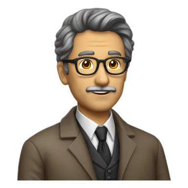 hombre profesor castaño gafas mediana edad sticker