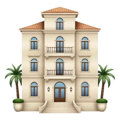 white 3 floor villa sticker