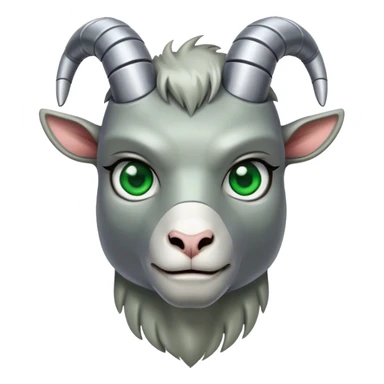 Terminator Goat with green eyes sticker