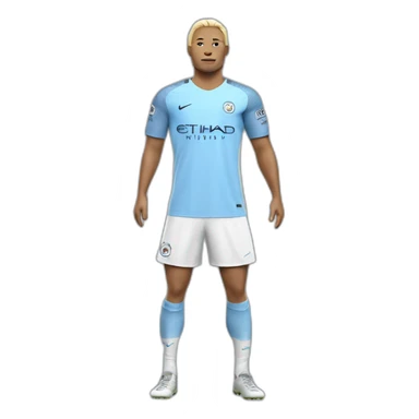 Haaland avec le maillot de Manchester City sticker