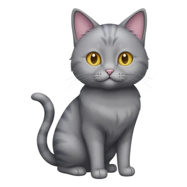 lean grey cat with full body sticker