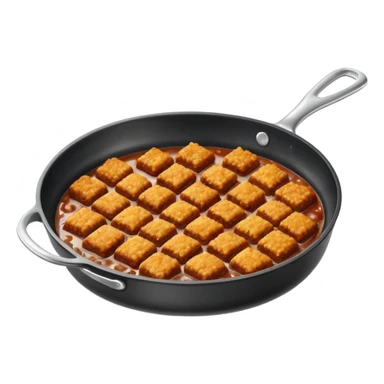 fried minced meat dish object icon, cooked minced meat in a pan, slightly crispy texture, glossy oil shine, 3D cartoon, mobile game icon style, centered, clean background, soft shadow, no text, no watermark
  sticker