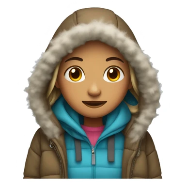 Girl with many layers of clothes it’s cold sticker
