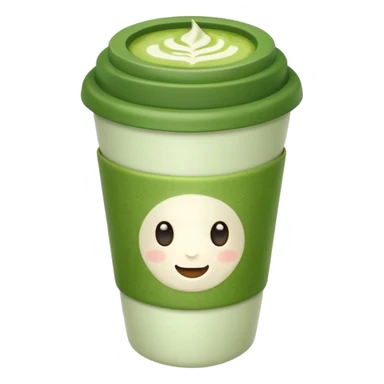 a to-go cup of matcha latte with a green lid sticker