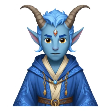 wizard thiefling with blue skin sticker