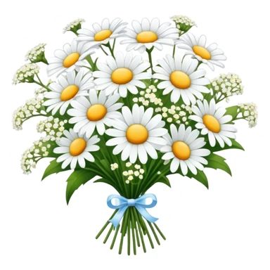 daisy and babies breath bouquet  sticker
