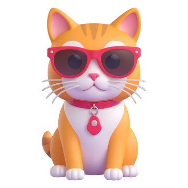 A cat wearing sunglasses sticker
