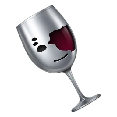 a tinfoil with wrinkles folded as a wine glass with overlapping no face sticker