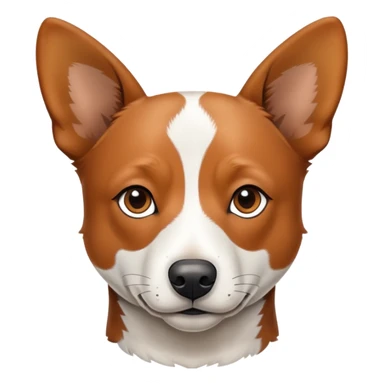 Brown and tan cattle dog with a thin white nose stripe sticker