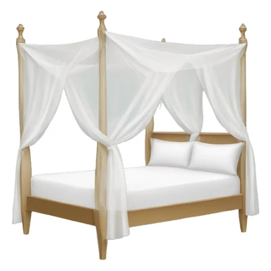 White  silk canopy bed  sticker