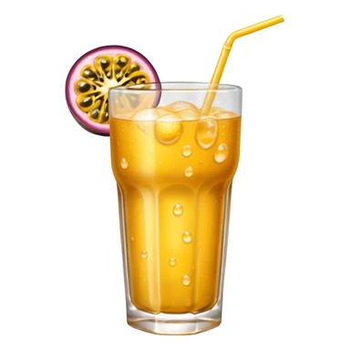 passionfruit & mango soft drink in glass sticker