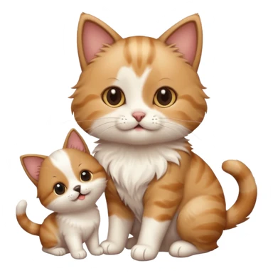 Cute cat playing with puppy sticker