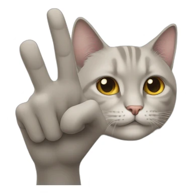 the cat points his index finger at me sticker