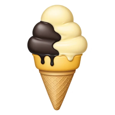 Half yellow and half black heart icecream sticker