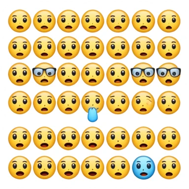 Faça 6 emojis com várias expressões como se estivesse explicando algo  sticker