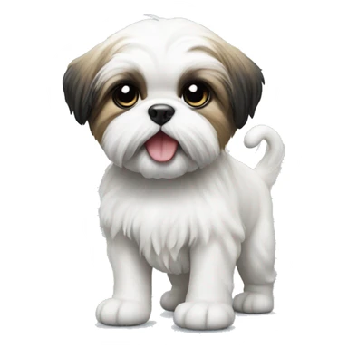Realistic Shi - tzu puppy doing pee sticker