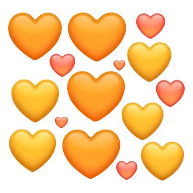 hearts. Orange and yellow.. Pastel sticker