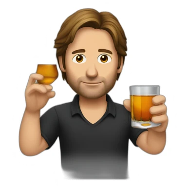 hank moody holds a glass of whisky sticker