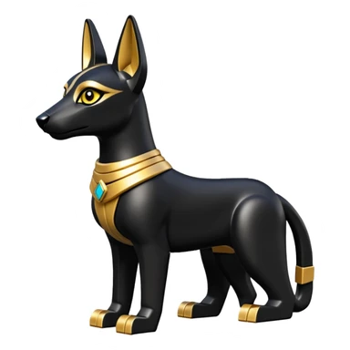  Short-eared Lego Black fur gold beautiful female anubis puppy statue posed  sticker