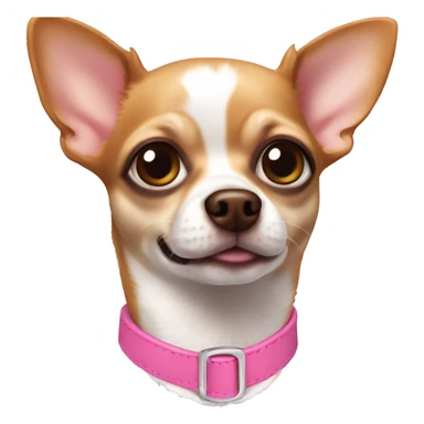 Brown and white chihuahua wearing a pink collar  sticker