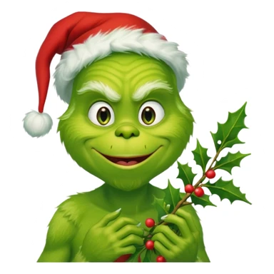 grinch with misteltoe sticker
