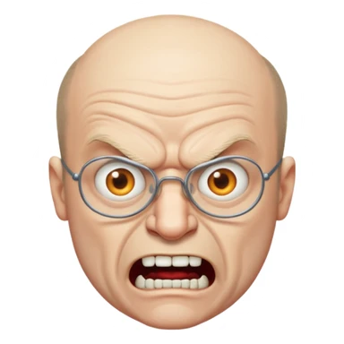 Angry balding Snaggletoothed mad professor sticker