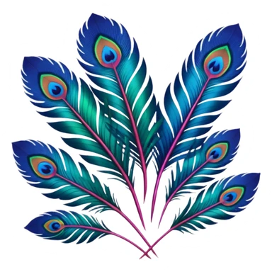 Peacock Begonia feathers, upclose colors feathers sticker