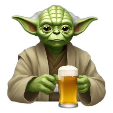 Maître yoda qui boit une bière  sticker