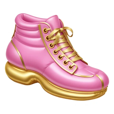 gold rococo kawaii pink inflatable puffy shell shoe sticker