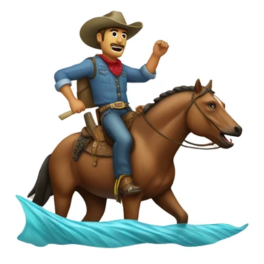 Cowboy riding chinook salmon sticker
