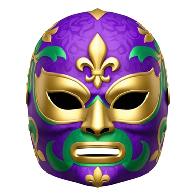 Louisiana themed luchador mask with fleur-de-lis and Mardi Gras colors sticker
