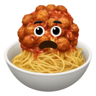 spaghetti with meatballs in a bowl sticker