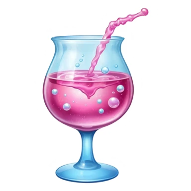 pink colored drink in a medieval magic potion glass sticker