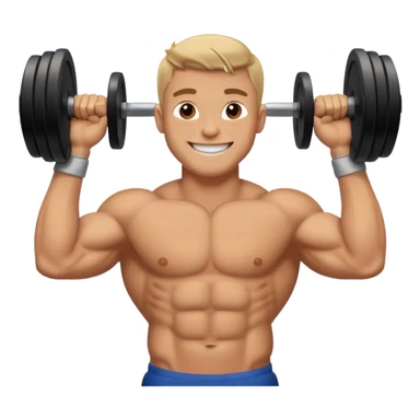 glorious gentlemen moustache lifting heavy weights and smiling sticker